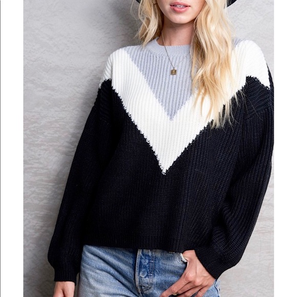 Last 1 | Hyped Unicorn Chevron Knit Sweater - Picture 6 of 9